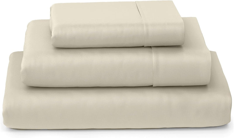 SKY BEDDINGS 100% Cotton RV Short Queen Sheets - 400 Thread Count Sateen Weave, Cooling, Hotel Luxury 4 Piece Set - White