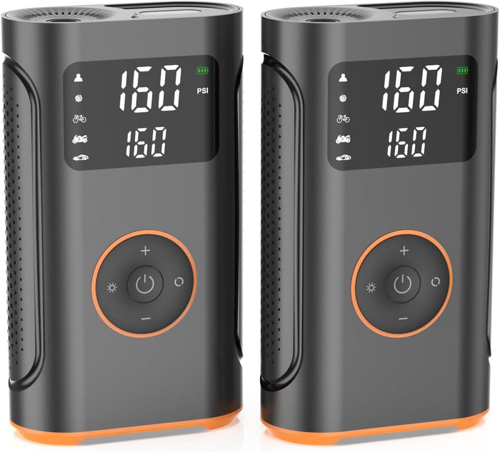(New Upgrade) ZSX Tire Inflator Portable Air Compressor-160 PSI Air Pump with Memory Function, Electric Bike Pump with Tire Pressure Gauge, Tire Inflator for Car, Gifts for Men Husband Father
