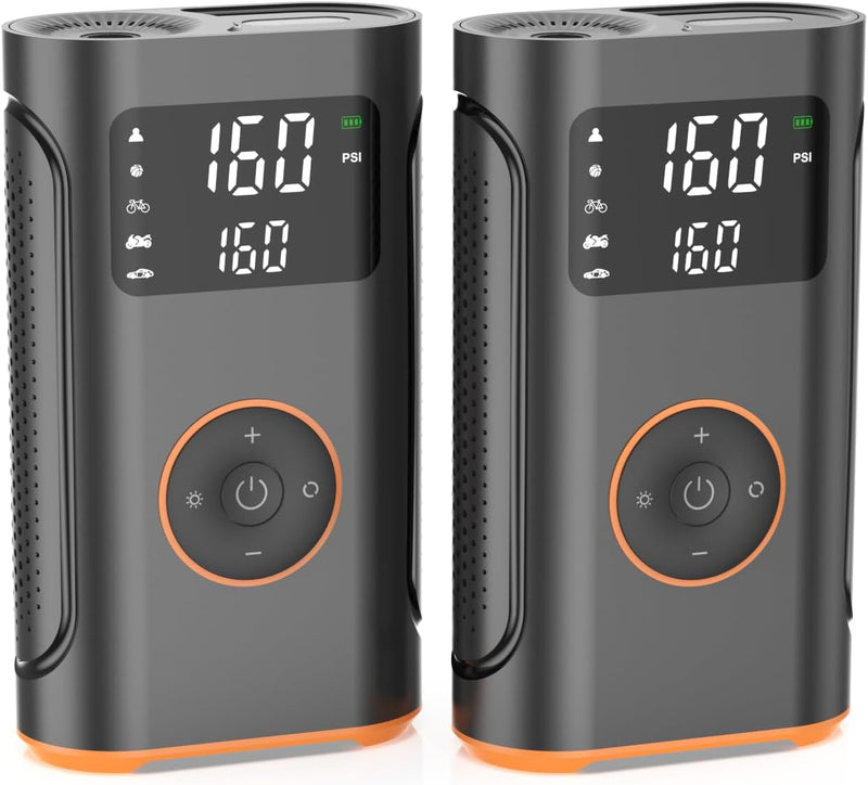 (New Upgrade) ZSX Tire Inflator Portable Air Compressor-160 PSI Air Pump with Memory Function, Electric Bike Pump with Tire Pressure Gauge, Tire Inflator for Car, Gifts for Men Husband Father