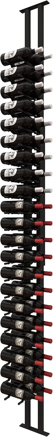 Ultra Wine Racks Floor-to-Ceiling Mount Display (1 Side, Triple Deep, Black, Holds 63 Wine Bottles) - Modern Metal Wine Storage for Wine Cellars, Home Bars, Kitchens, and Dining Rooms