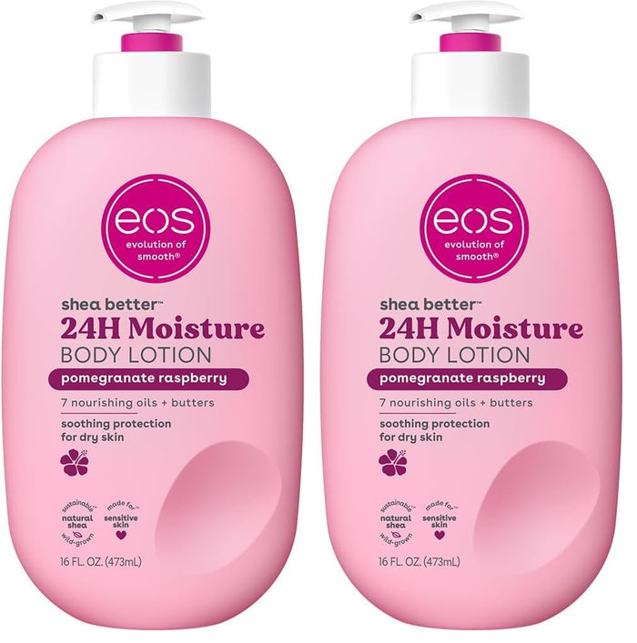 eos Shea Better Body Lotion Vanilla Cashmere, 24-Hour Moisture Skin Care, Lightweight & Non-Greasy, Natural Shea, Vegan, Vanilla Body Lotion, 16 fl oz