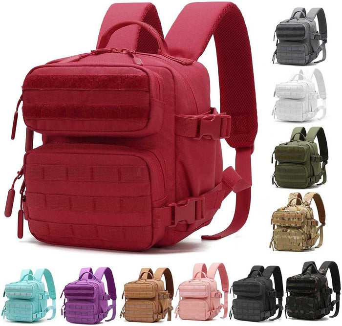 Mini Tactical Backpack for Men and Women, 9L Small Molle Backpack for Woman Military Backpacks for Gym, Hiking, Daily, Travel, Camping (Black)