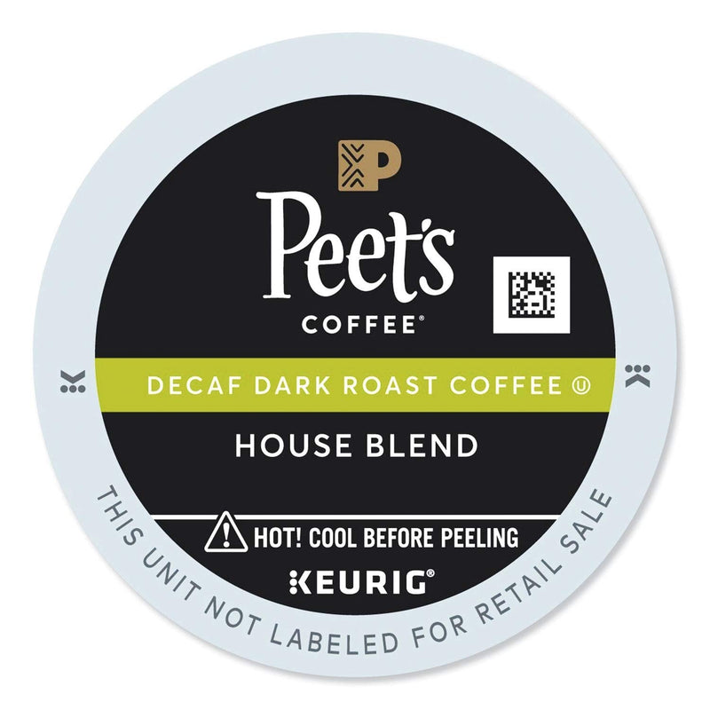 Peet's Coffee, Dark Roast Decaf Keurig K-Cup Pods - Decaf House Blend 60 Count (6 Boxes of 10 K-Cup Pods)