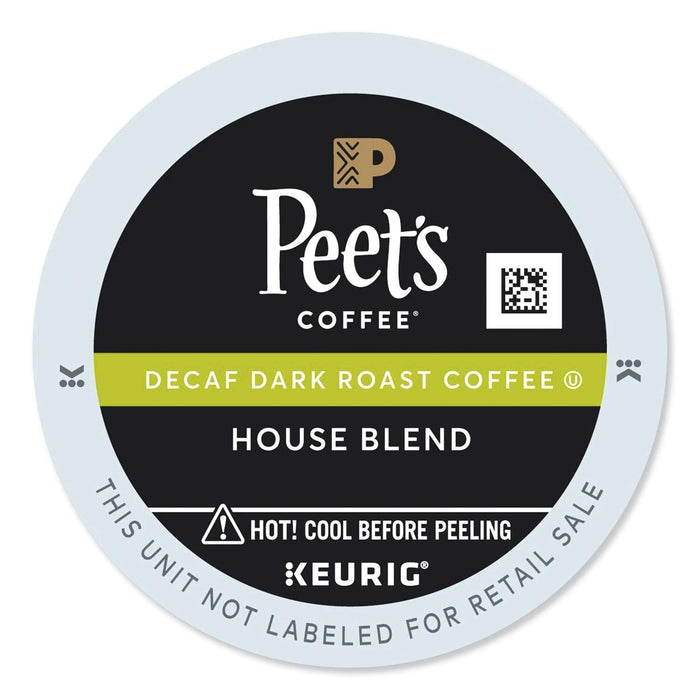 Peet's Coffee, Dark Roast Decaf Keurig K-Cup Pods - Decaf House Blend 60 Count (6 Boxes of 10 K-Cup Pods)