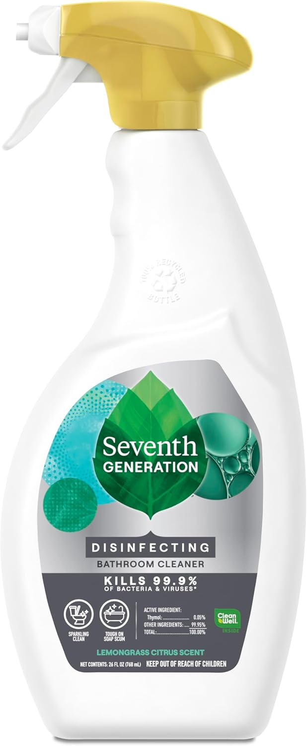 Seventh Generation All Purpose Cleaning Spray Surface Cleaner Lemon Chamomile scent Cuts Grease 23 oz, Pack of 4