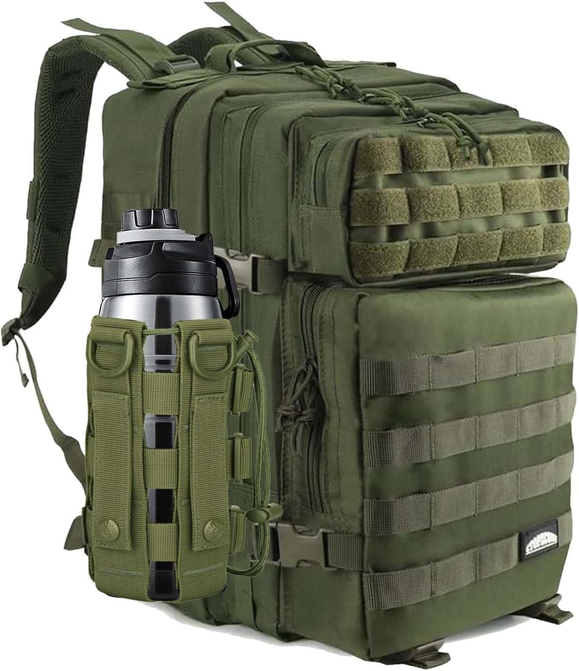 45L Military Tactical Backpack 3 Day Molle Assault Pack Large Army Bug Out Bag Rucksack Daypack for Men Outdoor Hiking Army Camping Hunting, Cow Print
