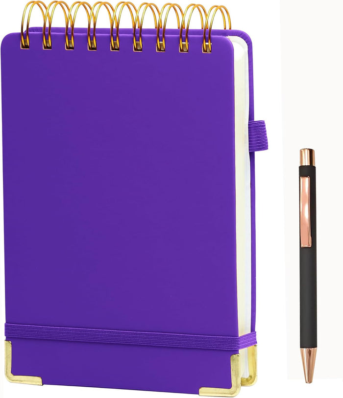 Simind Top Spiral Notebook 6x9 Leather Steno Pad 300 Pages Hardcover Steno Notebooks Top Spiral for Work Steno NotePad, 100 GSM Thick Paper, Left Handed Notebooks for Office College School,Green