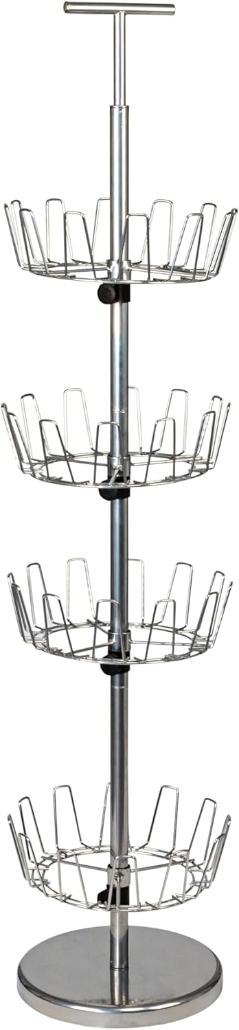 Household Essentials 4-Tier Shoe Storage Tree, Matte Black
