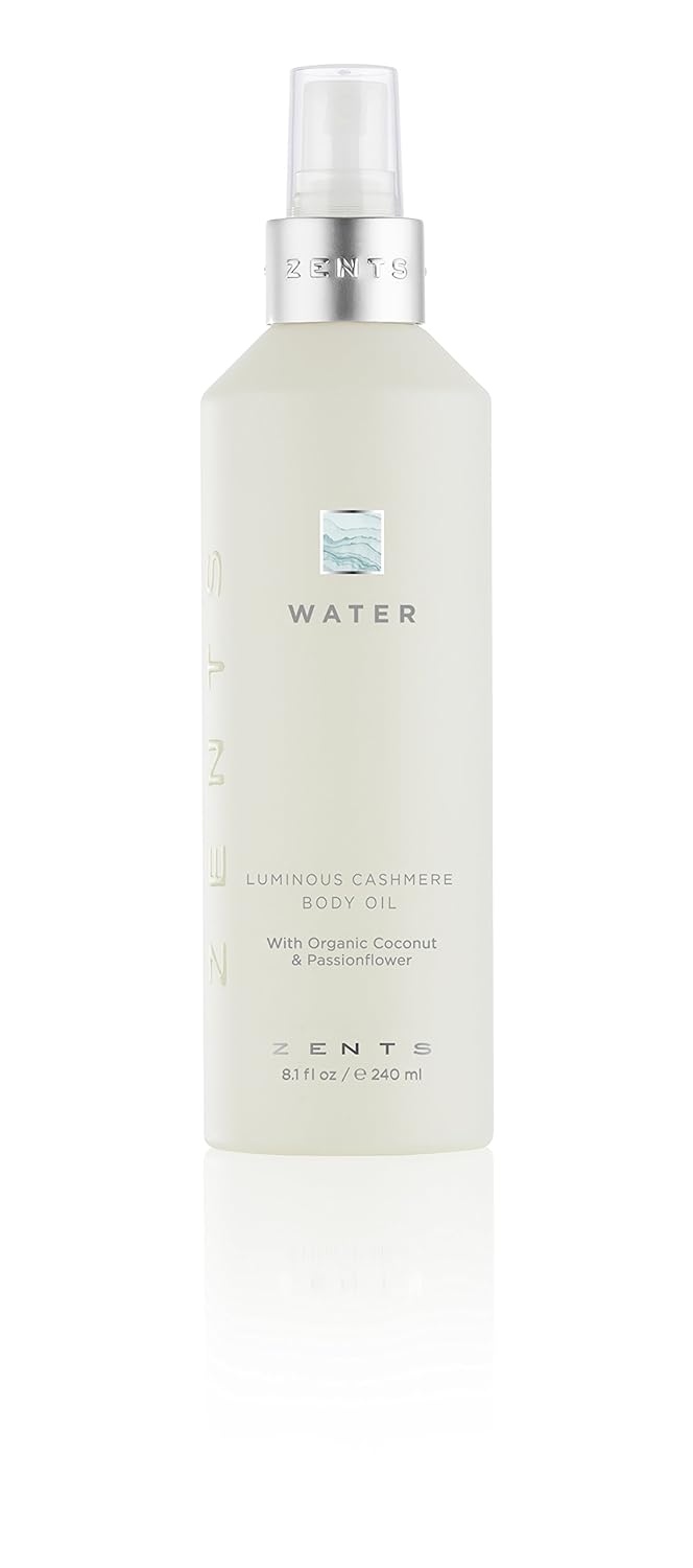 Zents Luminous Cashmere Body Oil (Earth Fragrance) | Moisturizing Body Oil with Vitamin E & Organic Coconut Oil | Softens & Smooths Skin | 8 fl oz