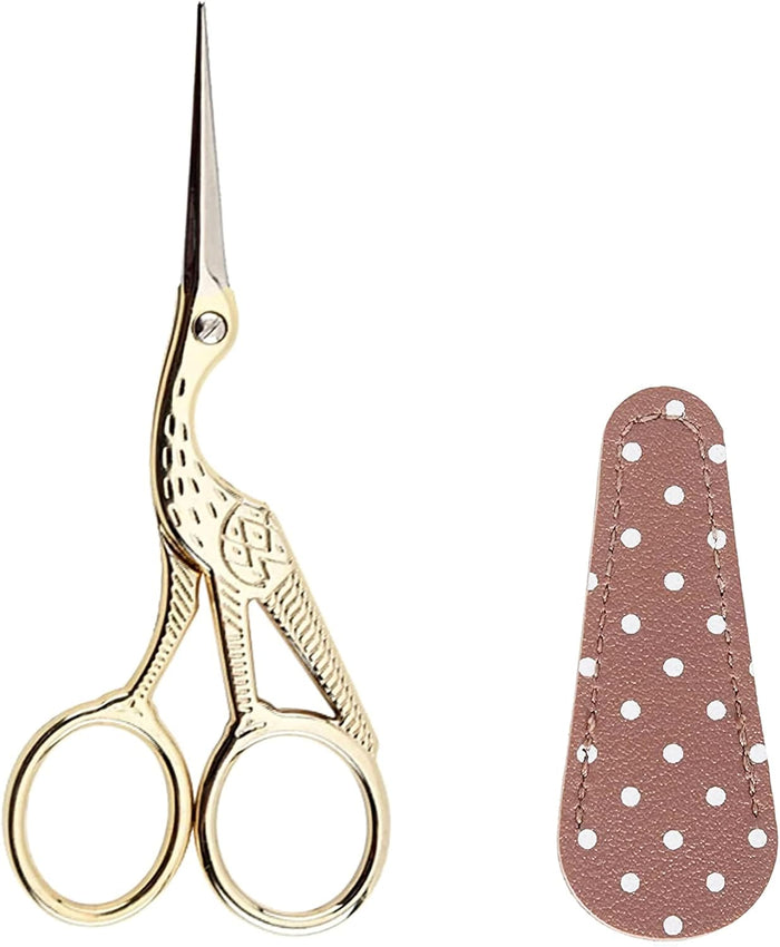 BIHRTC 4.5inch Crochet Scissors with Case Thread Embroidery Scissors Stainless Steel Sharp for Household Handicraft Needlework Threading DIY Art Handcraft Tool