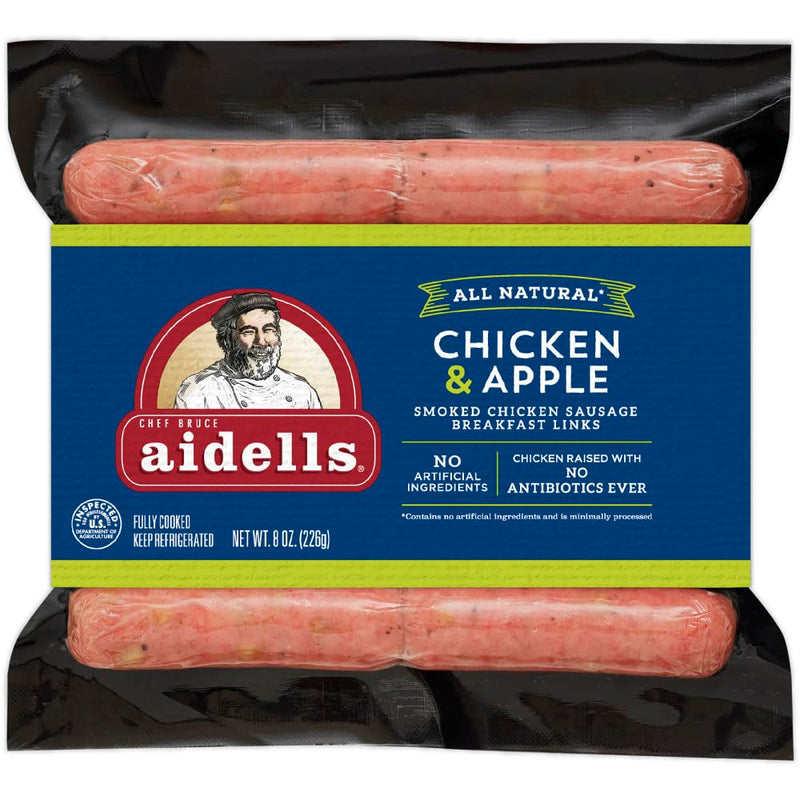 Aidells, Fully Cooked Smoked Chicken Sausage Breakfast Links, Chicken & Apple, 10 count, 8 oz