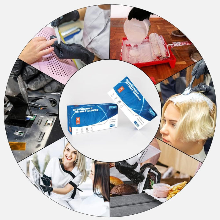 AGAG Nitrile Gloves Black Cooking Gloves 100PCs 5mil Ultra Strong Cleaning Gloves, Powder & Latex Free For Daily Use