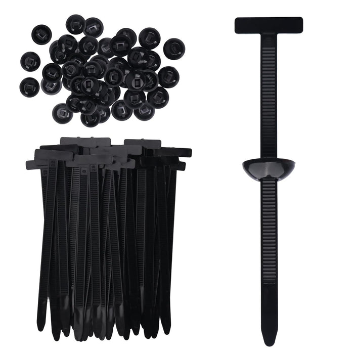 100 Pcs Nylon Universal Cable Tie Buckle for Car - Self-Locking and Easy Install Zipper Clips with Pin & Button Design - UV-Resistant Zip Tie for Quick and Effortless Car Daily Repair