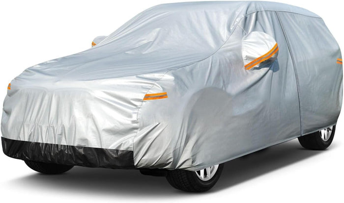 GUNHYI 6 Layers Sedan Car Cover Waterproof All Weather, 100% Waterproof Outdoor Car Covers Full Exterior Covers for Automobiles Sedan Hatch SUV Rain Sun UV Dust Protection. Size A5 (See Size Chart)