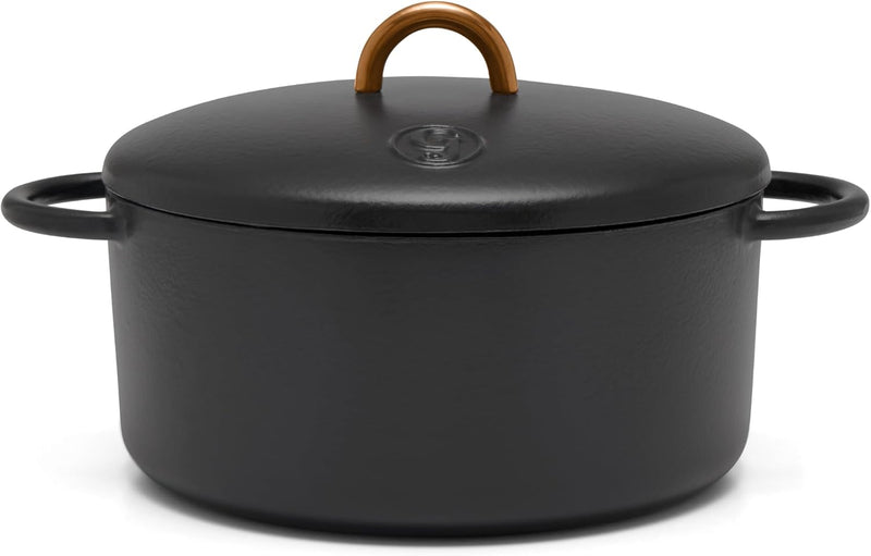 Great Jones Dutch Baby Dutch Oven with Lid (Mustard, 3.5-Quart) | Enameled Cast Iron, Round Shape | Safe for Stovetops & Ovens up to 500°F | Space-Saving & Dishwasher-Friendly | Small-Batch Cooking