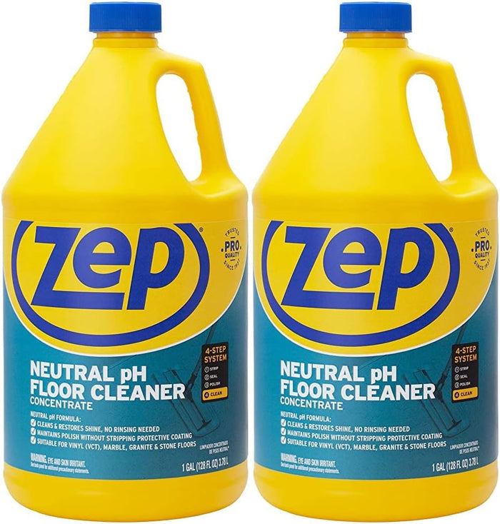 Zep Neutral PH Industrial Floor Cleaner - 1 Gallon - ZUNEUT128 - Concentrated Pro Trusted All-Purpose Floor Cleaner