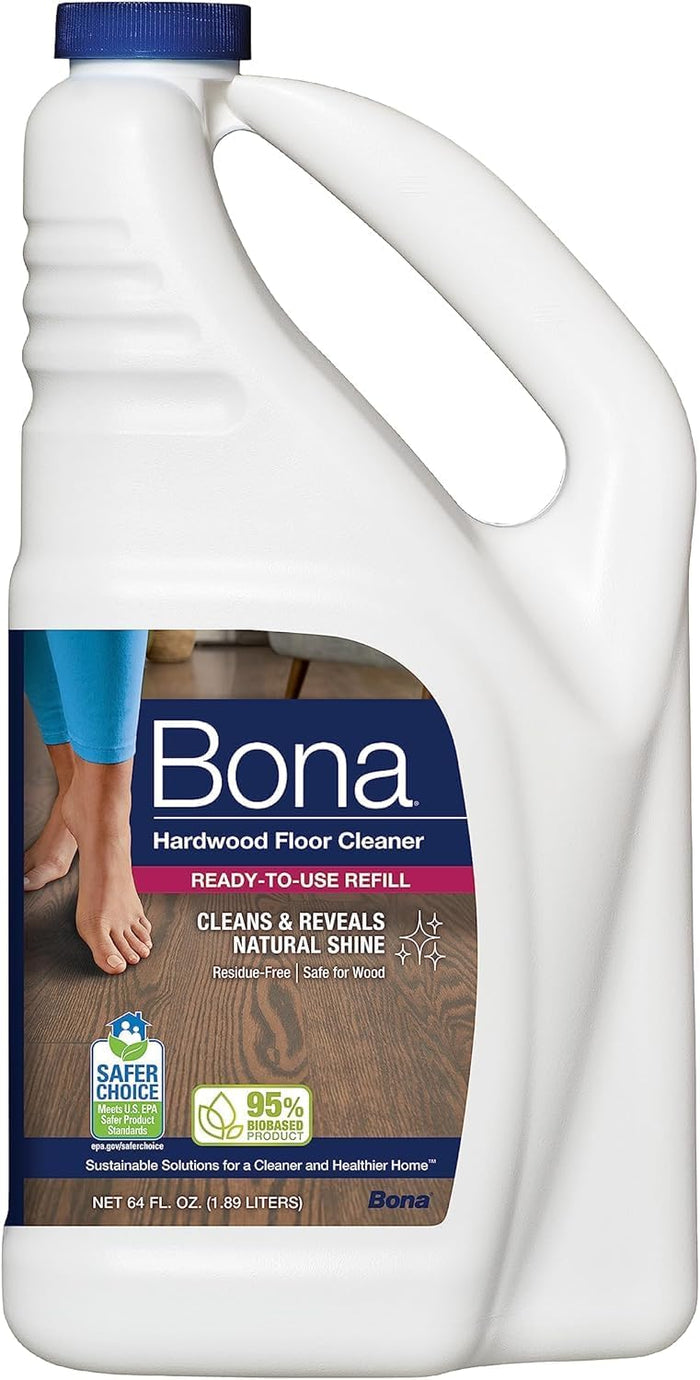 Bona Hardwood Floor Cleaner Refill - 128 fl oz - Unscented - Refill for Bona Spray Mops and Spray Bottles - Residue-Free Floor Cleaning Solution for Wood Floors