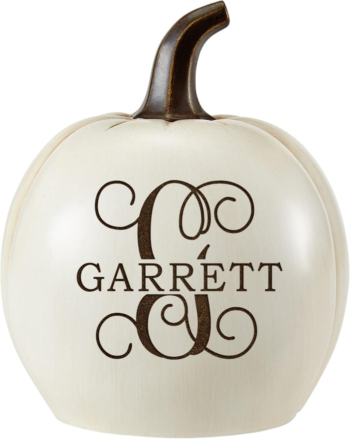 Let's Make Memories Personalized Light Up Pumpkin Decor Outdoor - Your Name & Initial on a Custom Pumpkin - Halloween Fall Decoration - Jack o Lantern - Outside or Inside - XL - Orange