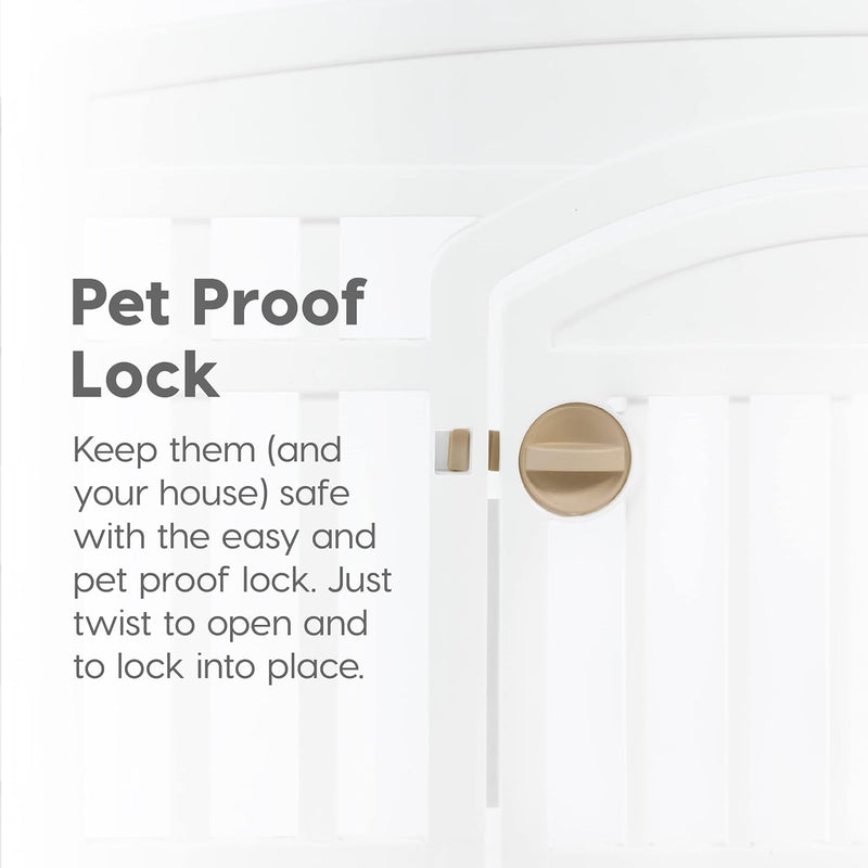 IRIS USA 24" 4-Panel Puppy Playpen, 35 x 35 x 24, Puppy Fence, Dog Playpen, Dog Play Pen Indoors, Pet Fence, Puppies/Small Dogs, White