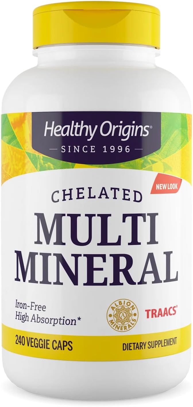 Healthy Origins Chelated Multi Mineral (Albion Minerals, Bioavailable, Non-GMO, Gluten Free), 120 Veggie Caps