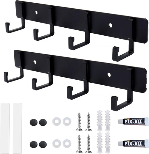 2 Pack Key Holder for Wall,Key Hooks with 5 Hooks Strong Adhesive Key Rack Holder Wall Mount,No Drilling Required,for Corridor, Office Renters RVs Garage Locker Dorms Decorations