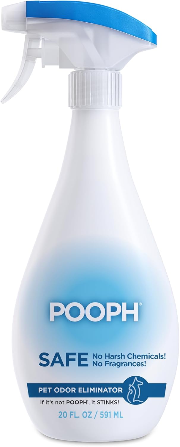 POOPH® Pet Odor Eliminator – 32 fl oz Bottle – Organic, NO Fragrances, NO Harsh Chemicals – Fast, Safe and Effective, Works On-Contact! For Home, Auto, Upholstery, Furniture – Safe for Pets & People