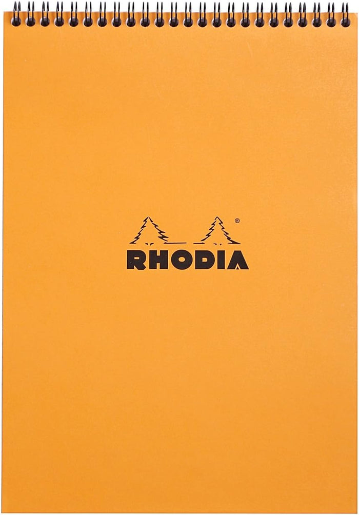 Rhodia #16 Wirebound Notepad 5.8" x 8.3" Dot Pad, Orange Cover