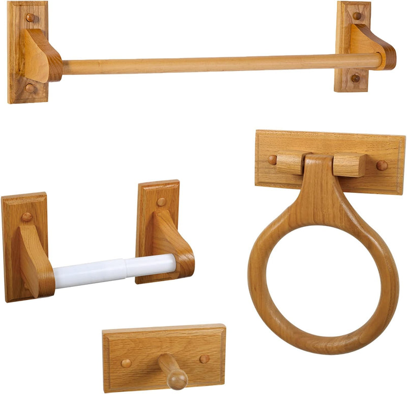 Design House Dalton Towel Ring, Concealed Mounting Hardware, Standard Wall Mount, Easy Installation, Wood, Honey Oak, 4 in L x 1.42 in W x 2.36 in H, Item 561191