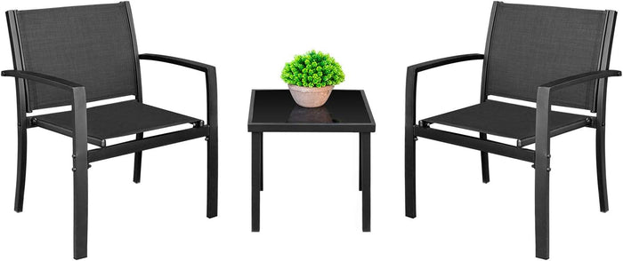 Homall Patio Dining Set 7 Pieces Outdoor Furniture with Large Table and 6 Textilene Chairs for Porch, Poolside, Yard and Garden, Brown