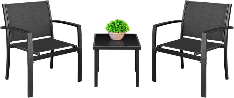 Homall Patio Dining Set 7 Pieces Outdoor Furniture with Large Table and 6 Textilene Chairs for Porch, Poolside, Yard and Garden, Brown