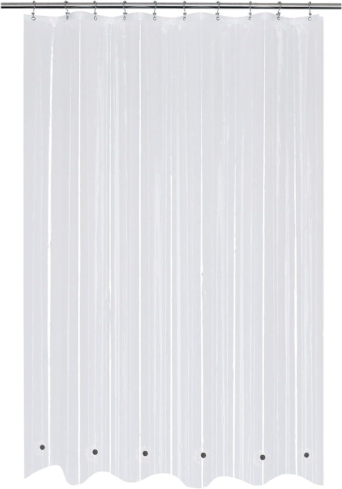 Mrs Awesome Clear Shower Curtain Liner with 3 Magnets, 72x72 Premium Flexible Sturdy Plastic Shower Curtain for Bathroom Lightweight, Waterproof, Clear