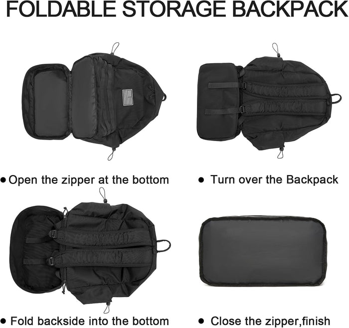 seyfocnia Gym Backpack for Men,Military Tactical Backpack Travel Bag with Shoe Compartment Lightweight Sports Gym Bag Casual Daypack-Black