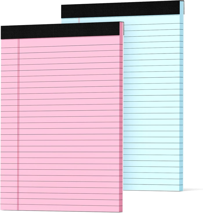 Pink Legal Pads 8.5 x 11 Notebook Paper, 12 Pack Colored Note Pads 8.5 x 11 Wide Ruled Note Paper 8 1/2 x 11, Letter Pads 8.5 x 11 Colored Notepads, Pink Legal Pads 8.5 x 11 Paper Pads, 30 Sheets/Pad
