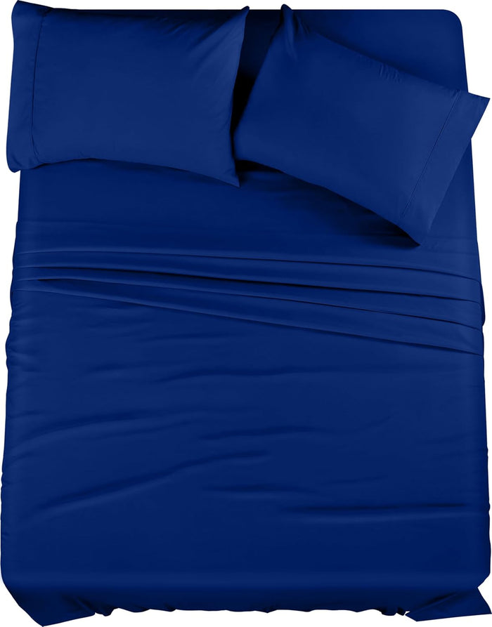 Utopia Bedding King Sheet Set 4 Piece Bed Sheets for King Size Bed, Hotel Luxury, Extra Soft, Cooling Bed Sheets - Wrinkle, and Fade Resistant (White)