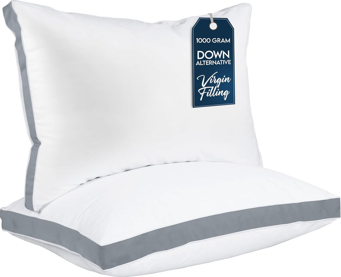 Utopia Bedding Bed Pillows for Sleeping King Size (White), Set of 2, Cooling Hotel Quality, Gusseted Pillow for Back, Stomach or Side Sleepers