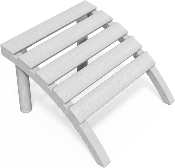 Adirondack Ottoman Tool-Free Assembly, HDPE All Weather Outdoor Foot Rest, Plastic Adirondack Chair Footstool for Patio Deck Backyard Outside(Blue)