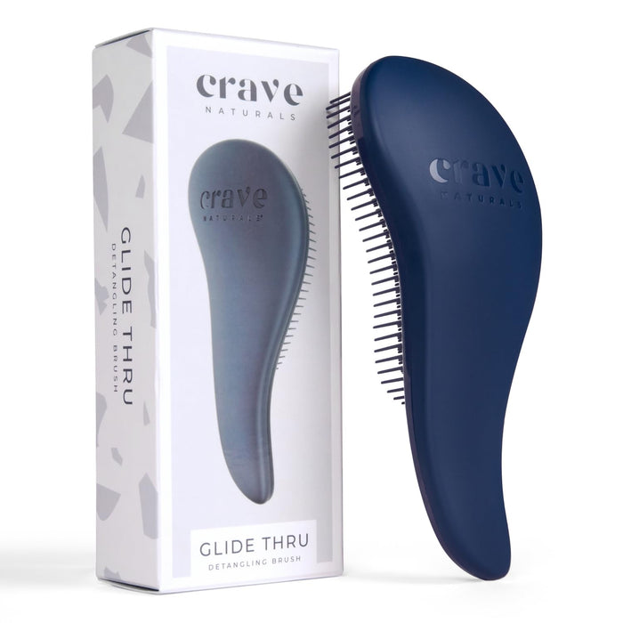 Crave Naturals Glide Thru Hair Brush - Detangler Brush for Curly, Straight, Wet or Dry Hair - Gentle Detangling Brushes for Adults, Kids, Toddlers - Hair Accessories for Women, 7.5x3 - Pink