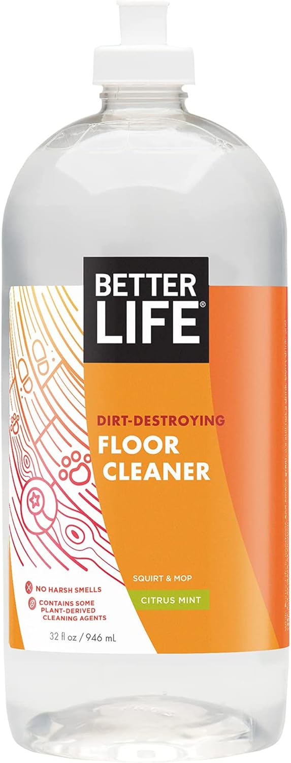 Better Life Floor Cleaner - Liquid Multipurpose Cleaner for Wood, Tile, Laminate, Vinyl, Bamboo - Hardwood Floor Cleaner for Mopping - Citrus Mint, 32 Fl Oz (Pack of 2)