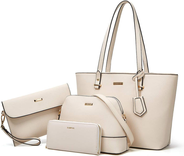 Women Fashion Handbags Wallet Tote Bag Shoulder Bag Top Handle Satchel Purse Set 4pcs