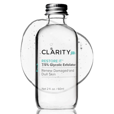 ClarityRx Restore It 7.5% Glycolic Acid Face Serum, Plant Based Exfoliating Treatment, Paraben Free, Natural Skin Care (2 fl oz)