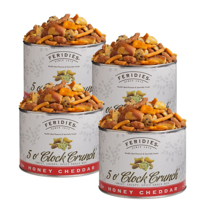 FERIDIES Honey Cheddar 5 O'Clock Crunch Gourmet Sweet and Spicy Snack Mix, 6oz Tin