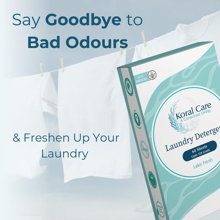 Koral Care Sheets Combo Pack | Detergent and Floor Cleaner | 60 Sheets each equal to 4 L Detergent and 2 L Floor Cleaner | Gentle on Clothes, Removes Tough Stains and Hard Water Stains, Eco-friendly | Flower Orchard Fragrance