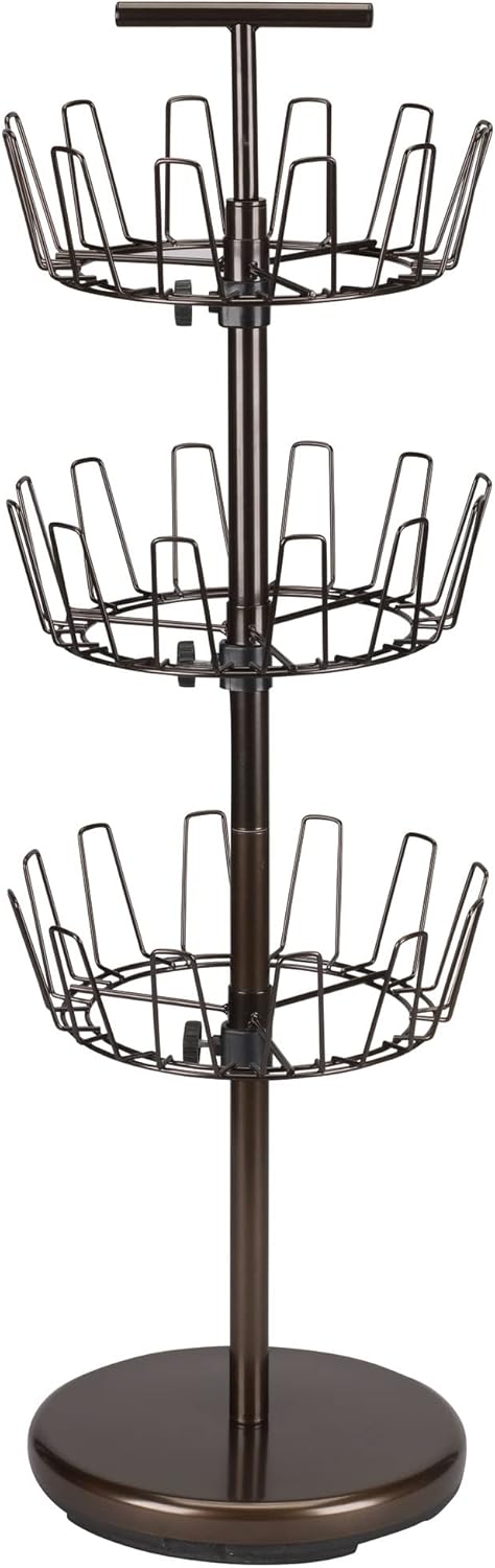 Household Essentials 3-Tier Shoe Storage Tree, Matte Black