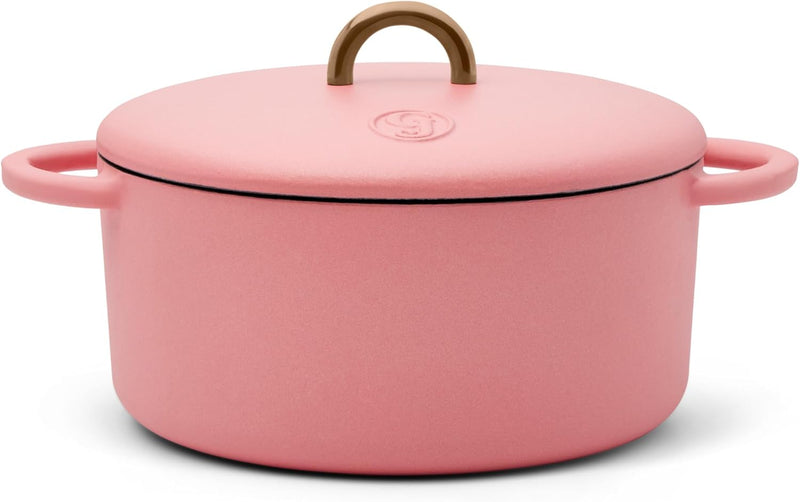 Great Jones Dutch Baby Dutch Oven with Lid (Mustard, 3.5-Quart) | Enameled Cast Iron, Round Shape | Safe for Stovetops & Ovens up to 500°F | Space-Saving & Dishwasher-Friendly | Small-Batch Cooking
