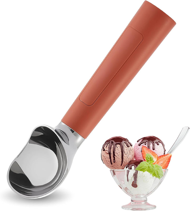 Heated Ice Cream Scoop Rechargeable, Electric Warming Ice Cream Scooper with LED Display, Heats to 158°F for Hard Ice Cream, Easy for Seniors & Kids, IP67 Waterproof (White, 2 oz)