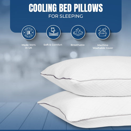 Bed Pillows for Sleeping 30x20 Inches – Set of 2 Queen Size Shredded Memory Foam Pillows with Pillowcases, Cooling Hotel Pillow - Hypoallergenic Adjustable Pillow for Side, Back & Stomach Sleepers
