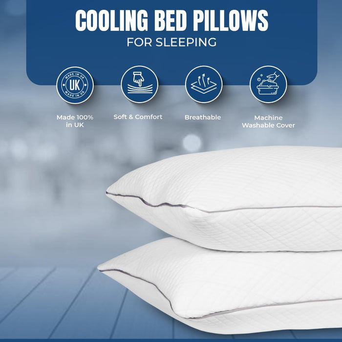 Bed Pillows for Sleeping 30x20 Inches – Set of 2 Queen Size Shredded Memory Foam Pillows with Pillowcases, Cooling Hotel Pillow - Hypoallergenic Adjustable Pillow for Side, Back & Stomach Sleepers