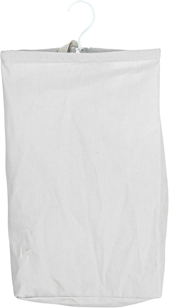 Household Essentials Door Hanging Laundry Bag, Washable Canvas Bag with Loop Handle, Holds Two Loads of Laundry, Great for Dorms and Small Spaces, Grey