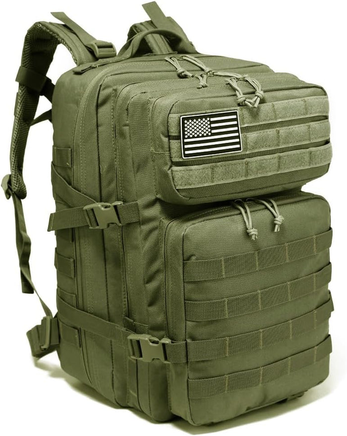 Tactical Military Backpack for Men and Women, 45L Gym Backpacks, 3-Day Assault Pack Bug Out Bag Large MOLLE Daypack for Rucking Hiking Fishing Camping(Black)