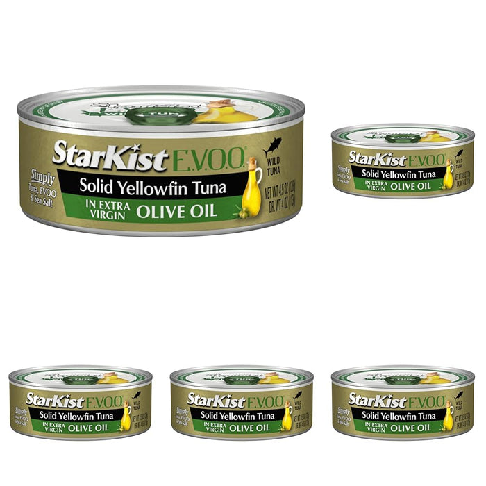 StarKist E.V.O.O. Solid Yellowfin Tuna with Roasted Garlic and Extra Virgin Olive Oil, 4.5 Ounce (Pack of 12)